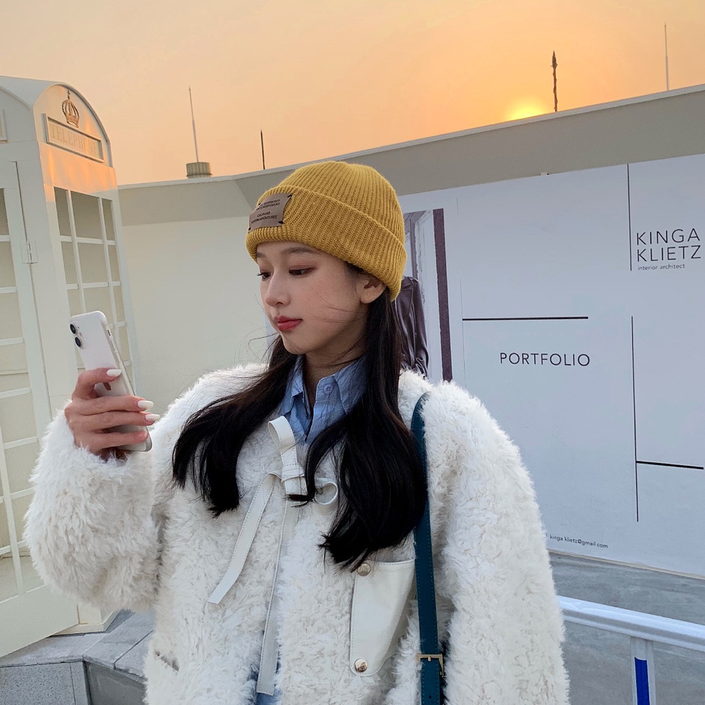 Nón len giữ ấm bảo vệ tai phong cách Hàn Quốc dành cho nam nữ