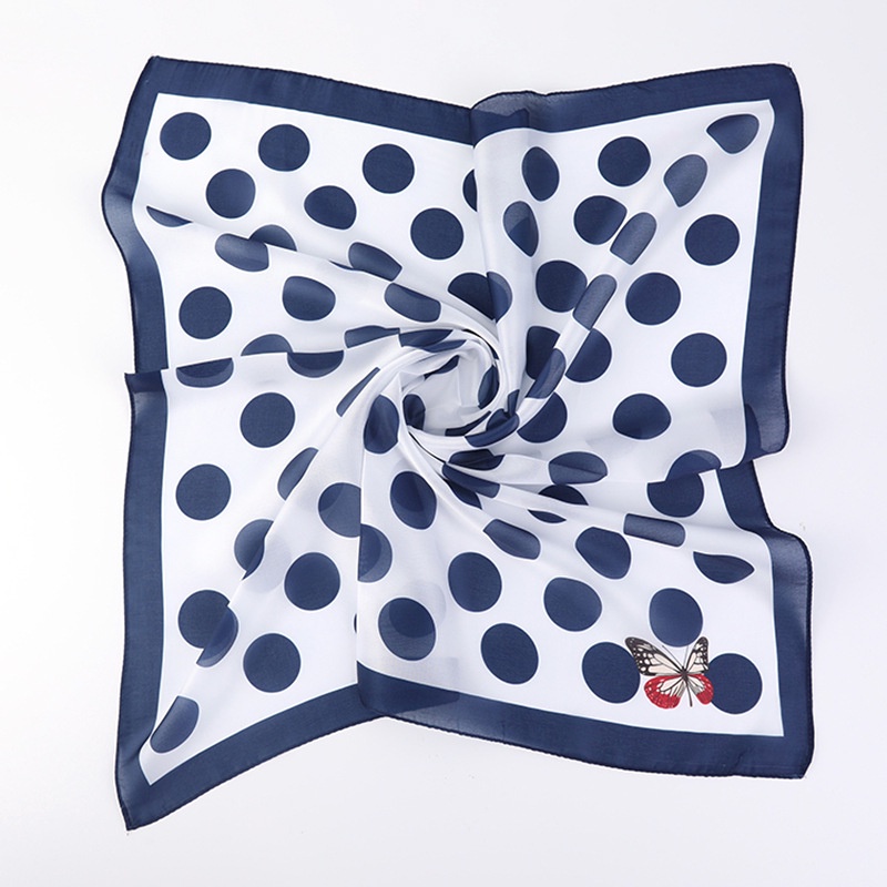 Khăn Choàng Cổ Buộc Dây Bằng Lụa In Họa Tiết Chấm Bi Thời Trang Xuân Thu 24 Giờ