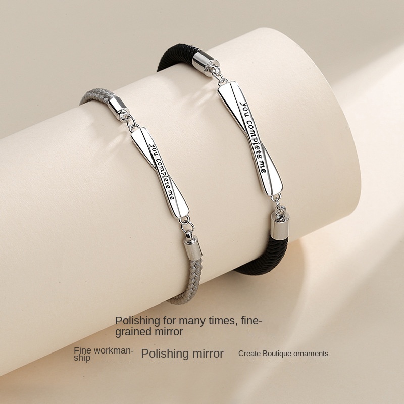 Vòng Tay Cặp Đôi In Chữ Tiếng Anh Thời Trang Mới