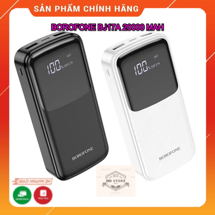 Sạc Dự Phòng Borofone BJ17A 20000 Mah Hàng Xịn Chính Hãng, Hỗ Trợ Sạc Nhanh Độ Bền Cực Cao Pin Chuẩn. Bảo Hành 12 Tháng.