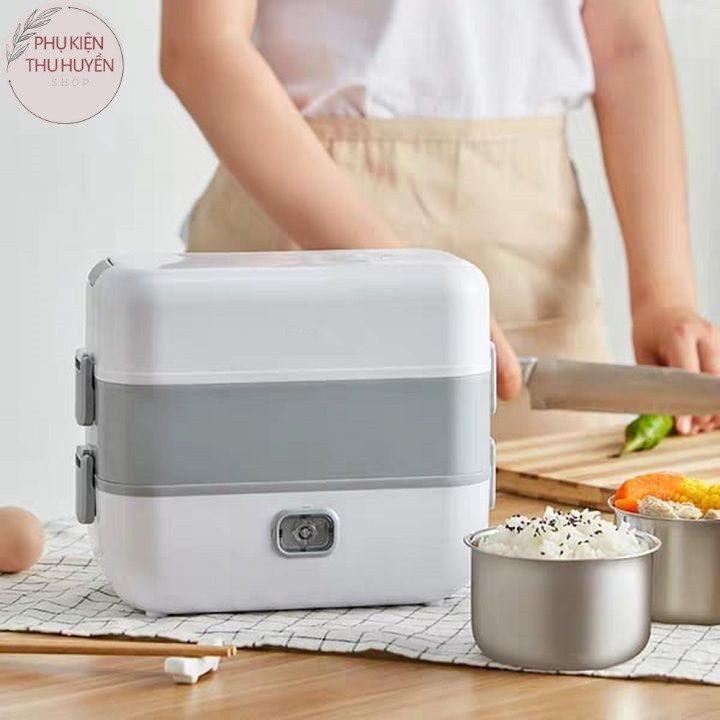 🔥𝑭𝑳𝑨𝑺𝑯-𝑺𝑨𝑳𝑬🔥 Hộp Cơm Cắm Điện Đa Năng Nấu Chín , Hâm Nóng Đồ Ăn Cao Cấp 2 Tầng,4 Bát Inox | BigBuy360 - bigbuy360.vn