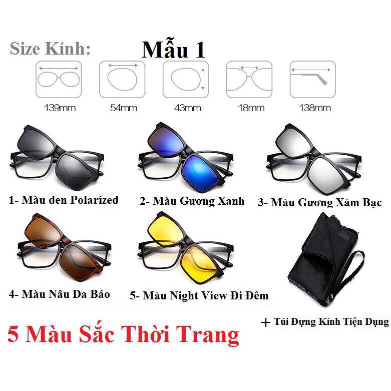 Bộ kính 6in1 có độ dành cho các bạn cận