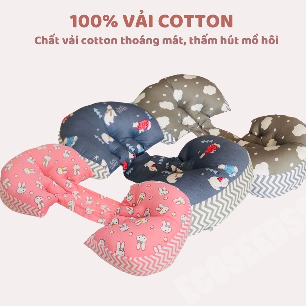 GỐI BẦU CÁNH TIÊN GIÚP GIẢM ĐAU MỎI LƯNG ĐỠ BỤNG CHO MẸ BẦU CÓ 1 GIẤC NGỦ NGON 100% COTTON - GỐI ÔM BÀ BẦU