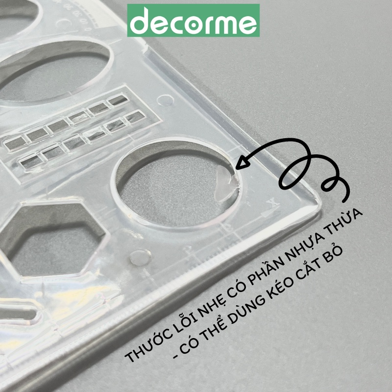 Thước kẻ đa năng Decorme thước đa năng kẻ được nhiều hình vẽ hình học tiện dụng cho học sinh