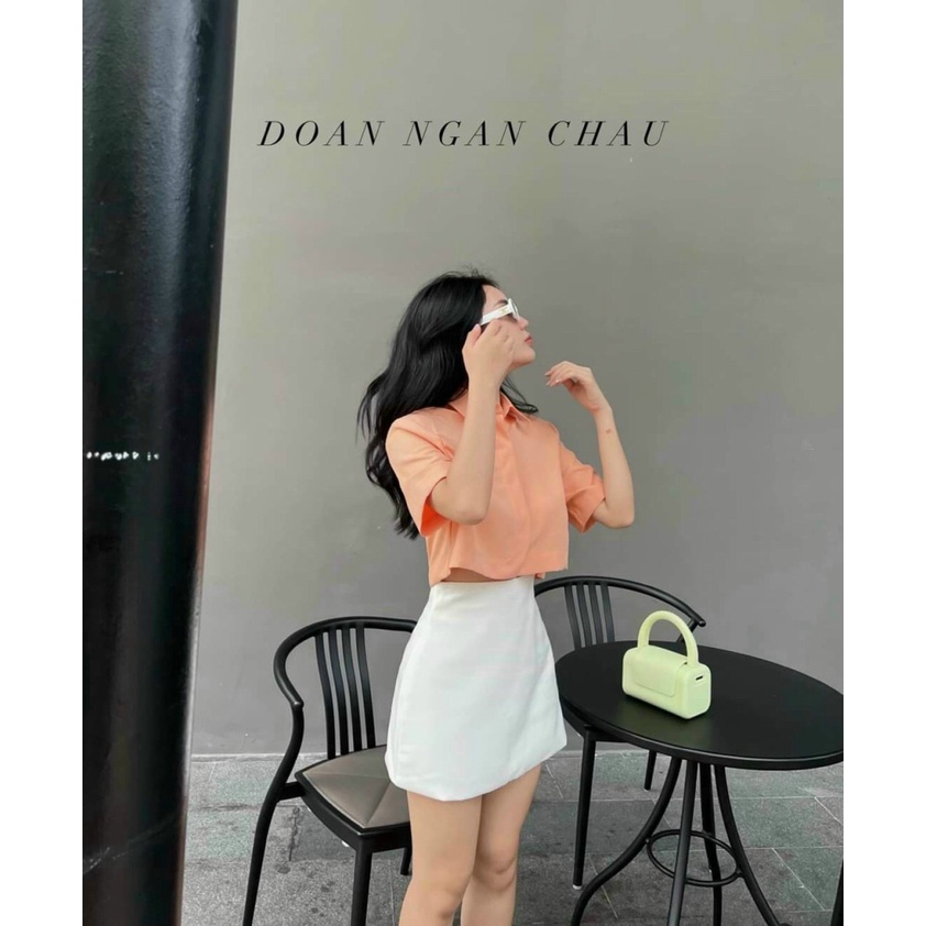 Sét Áo Sơ Mi Đũi Croptop Kèm Chân Váy (Có Lót) Chất Cotton Lạnh Mặc Đẹp Dáng Xinh [NEW UNISEX]