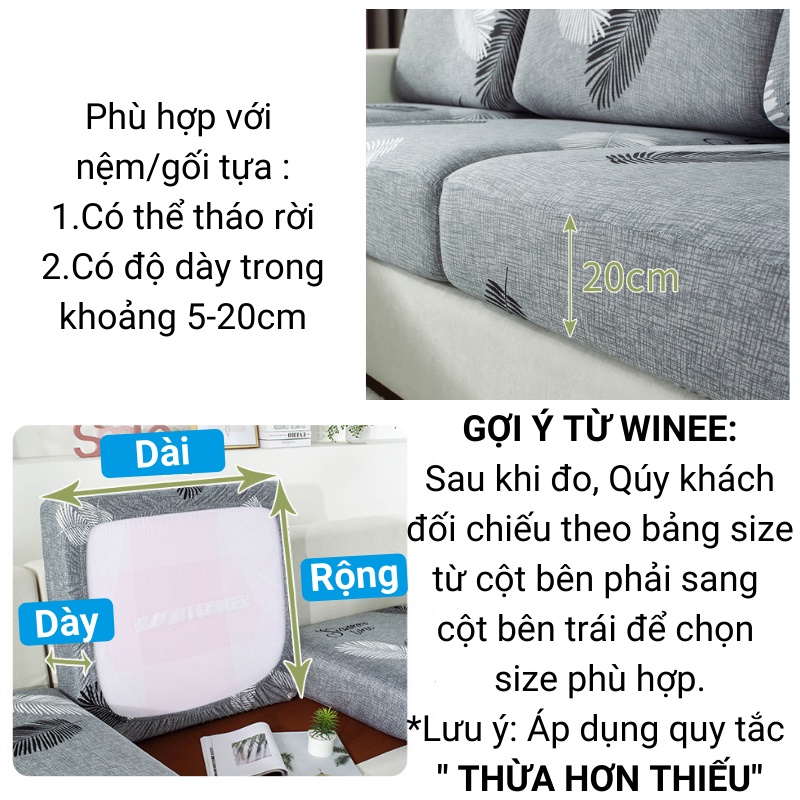 Tấm bọc nệm ngồi, nệm/gối tựa lưng sofa vải thun sữa mềm mại co giãn