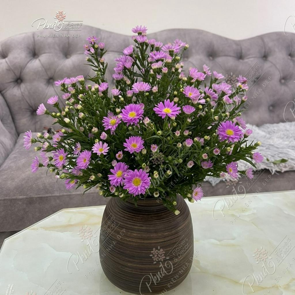 Bình gốm 3 kích thước gốm sứ Bát Tràng men nâu mộc vintage trang trí nội thất | PKND FLOWERS & DECOR MG156