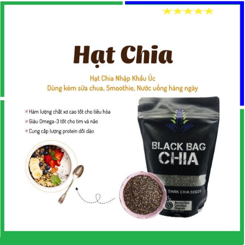 Hạt Chia Úc Organic Chia Seeds Túi Đen (Hàng Chuẩn) date mới nhất