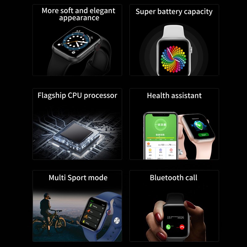 IWO K6 Smart Watch Waterproof 1.78 inch Full Screen Bluetooth Call Watches Heart rate monitor Fitness Tracker Smartwatch