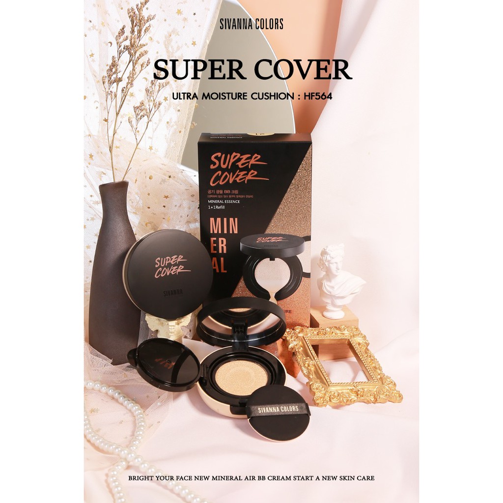 (Tặng Thêm Lõi)  Phấn Nước Cushion Dưỡng Ẩm Sivanna Super Cover MINERAL HF564