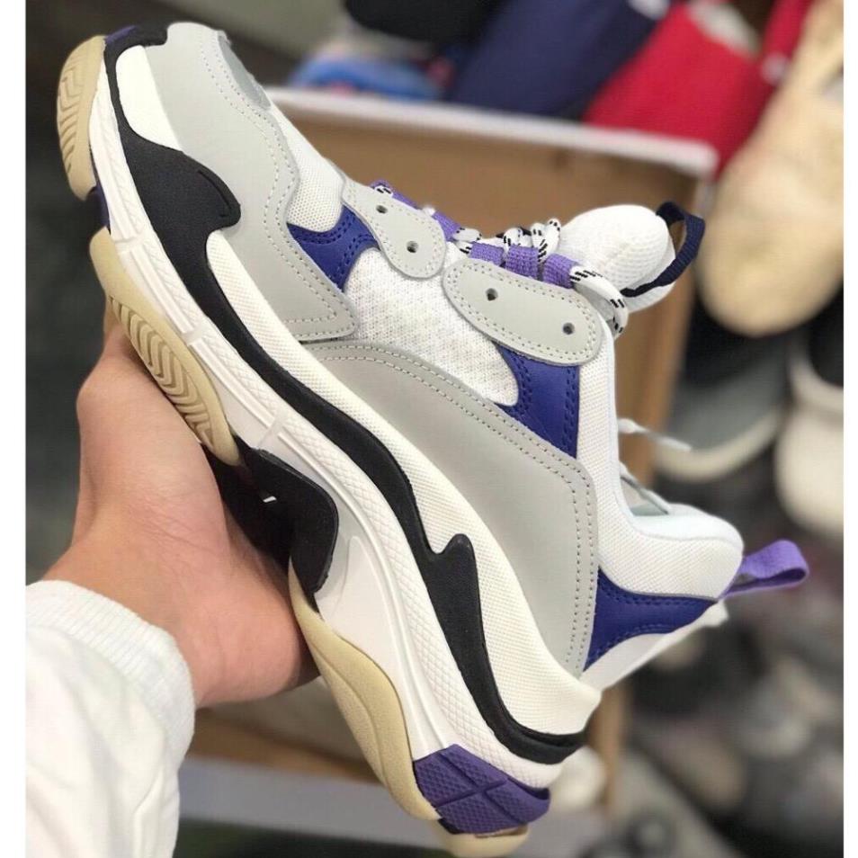 Xả Xả Giày Sneaker Balen Triple S xám tím (fullbox+freeship) 2020 new 🍀 Xịn L * '