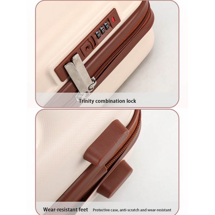 Túi Đựng Mỹ Phẩm 14 Inch Mini Họa Tiết Gấu Hoạt Hình Có Khóa Mật Khẩu Tiện Dụng