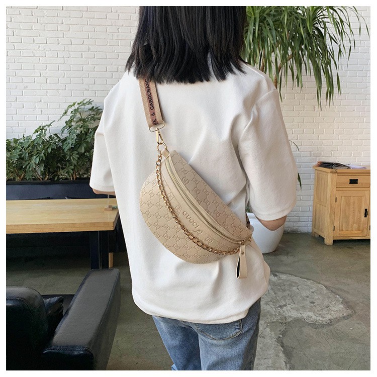 (Giá cực sốc) Túi bao tử đeo bụng phối dây xích trần trám - SB122 | BigBuy360 - bigbuy360.vn