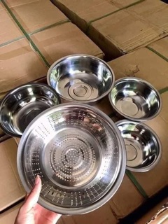 SET 5 MÓN RỔ VÀ THAU INOX