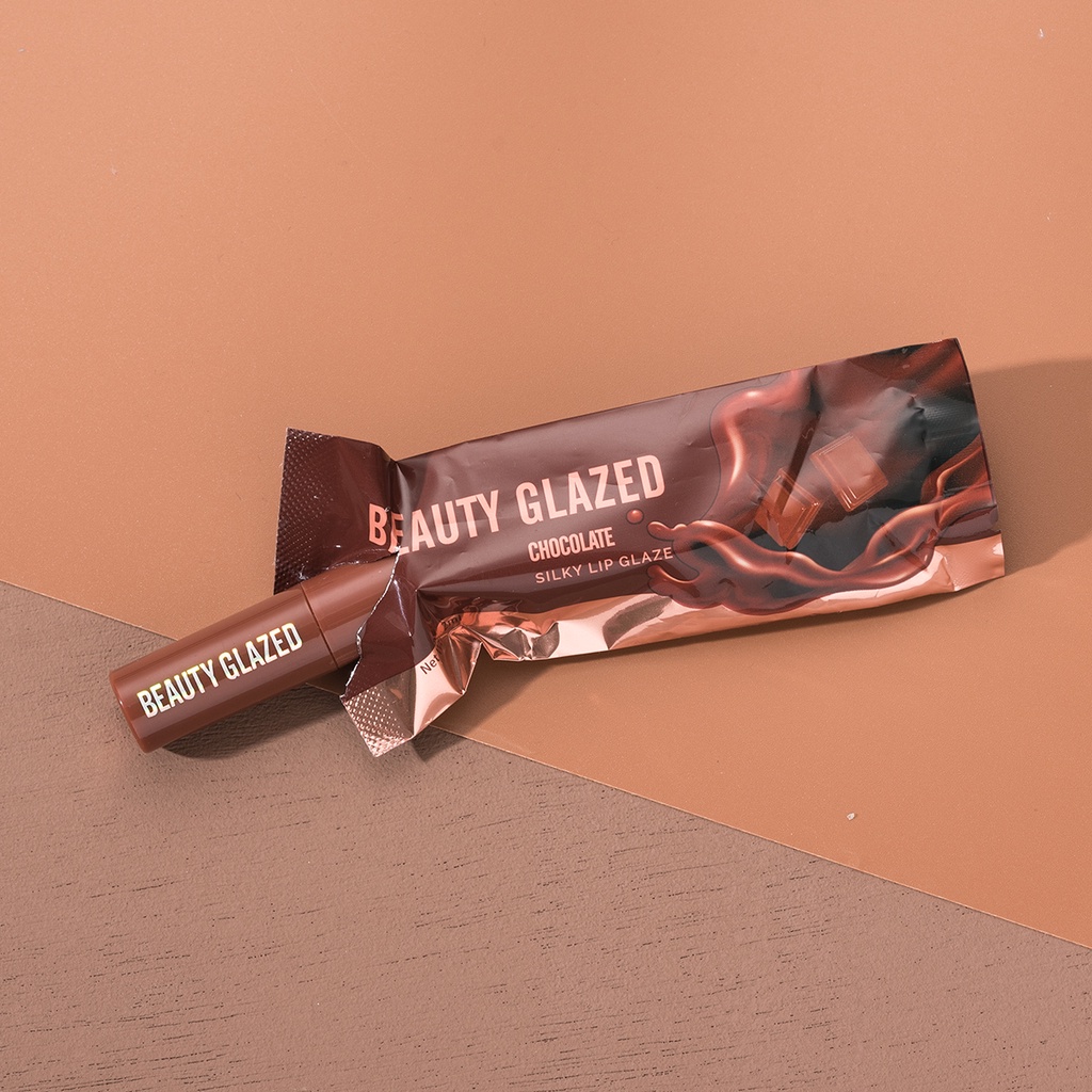 ⚜️BEAUTY GLAZED Son Kem Lì Chống Nước Lâu Phai Thiết Kế Vỏ Son Hình Thanh Socola Độc Đáo