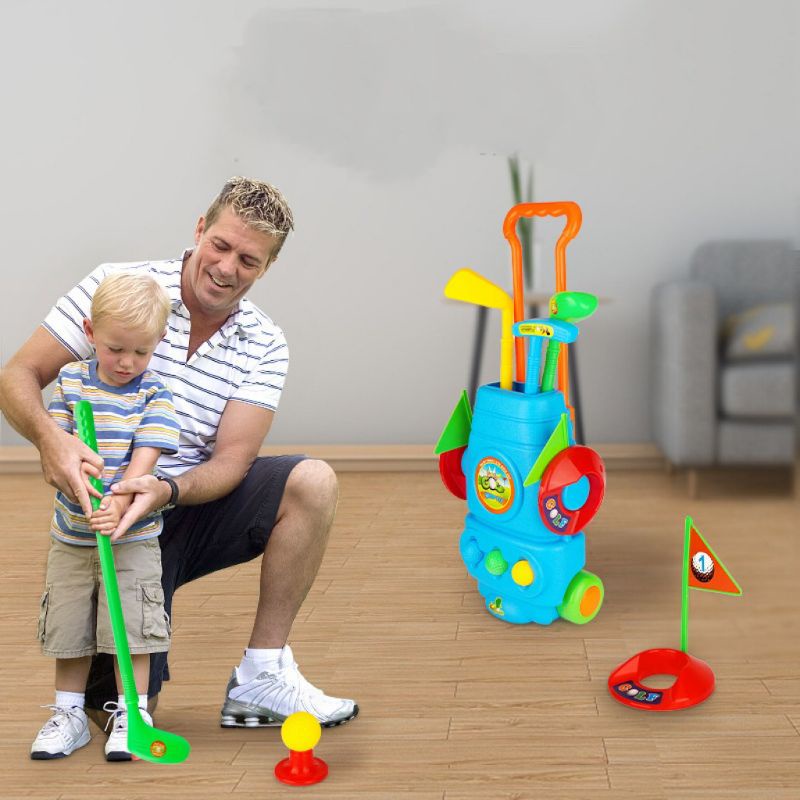 Bộ Đồ Chơi Đánh Golf Grow MÀU CAM Có Thảm Chuyên Nghiệp Dành Cho Bé