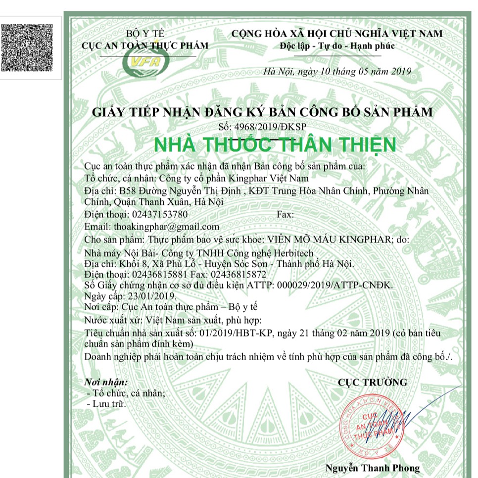VIÊN MỠ MÁU KINGPHAR – HỖ TRỢ GIẢM CHOLESTEROL, NGĂN NGỪA XƠ VỮA ĐỘNG MẠCH (HỘP 40 VIÊN)