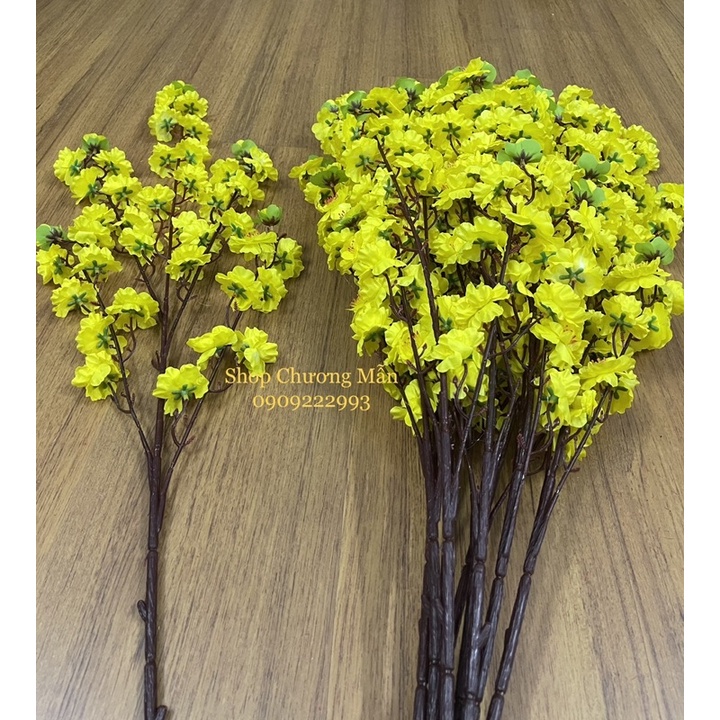 10 Cành Mai Đào - Anh Đào 1Mét Giả Vải Lụa Cao Cấp Decor Nhà Ngày Tết