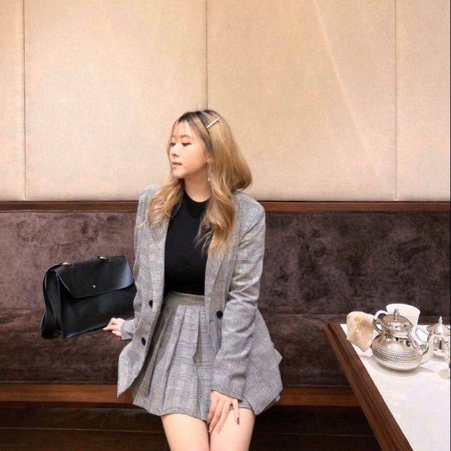 ❎SET VEST KẺ XÁM