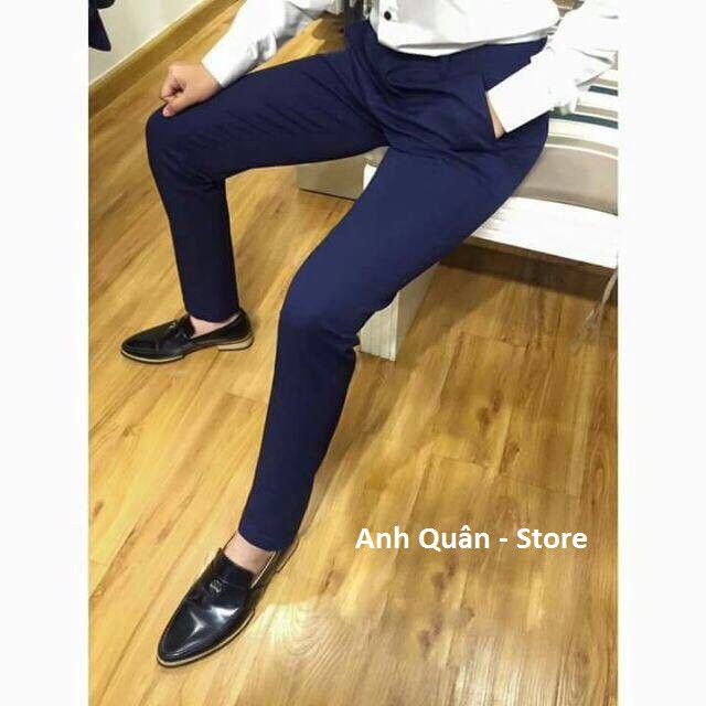 Quần Kaki Nam Hàn Quốc Màu Xanh Đen Mẫu Mới Nhất 2019