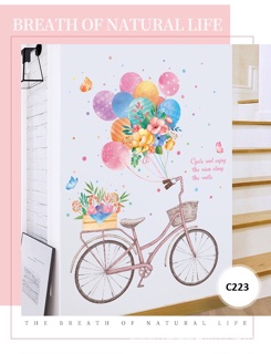 Decal hàn quốc xe đạp bóng bay