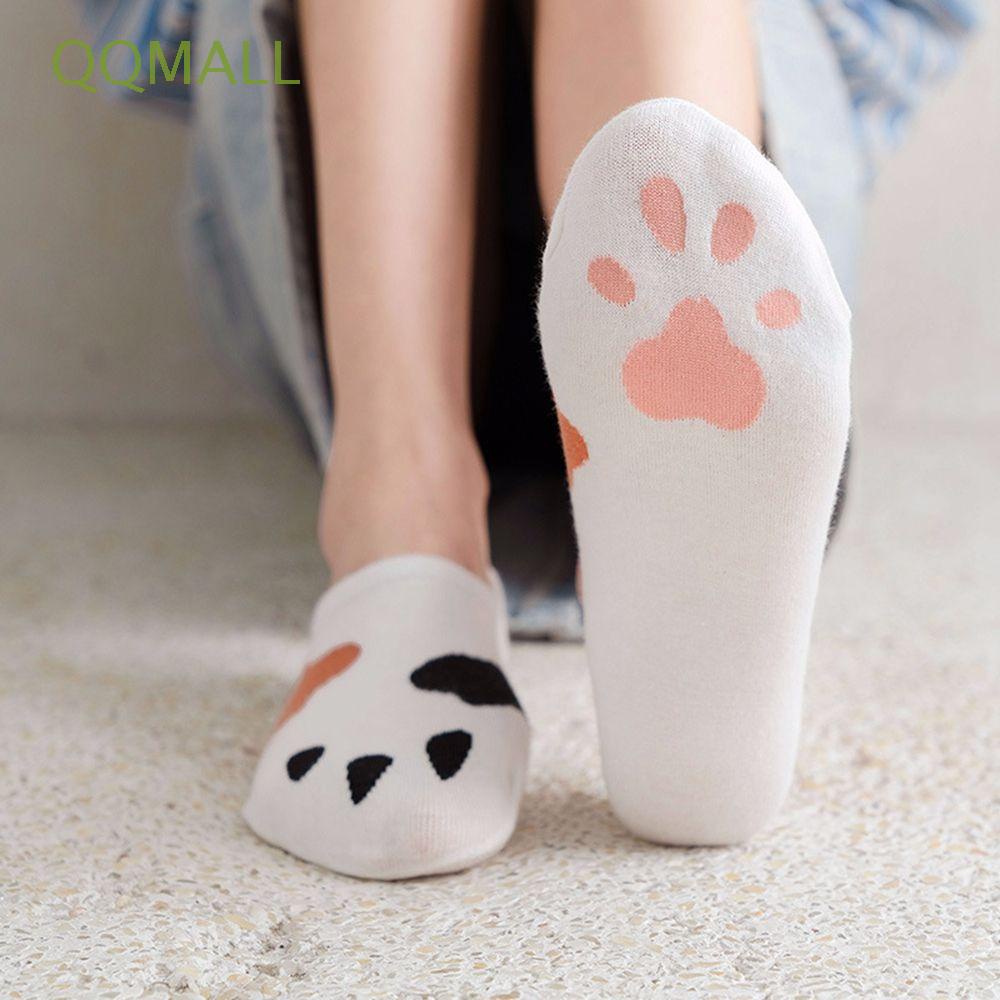 Đôi tất cotton mỏng họa tiết bàn chân mèo dễ thương phong cách Nhật Bản cho nữ