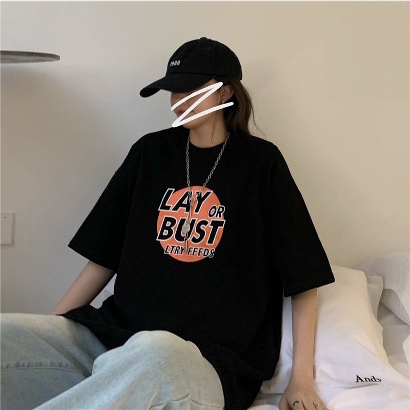 Áo thun phông nam nữ PINK tay lỡ form rộng LAY BUST Unisex