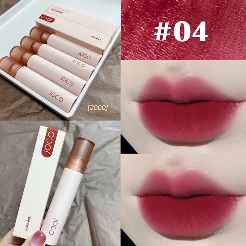 Son Joco thân Tròn Powder Mist Matte Lipstick chất kem lì mềm mịn như nhung hàng nội địa Trung