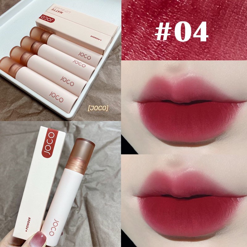 Son Joco thân Tròn Powder Mist Matte Lipstick chất kem lì mềm mịn như nhung hàng nội địa Trung | BigBuy360 - bigbuy360.vn