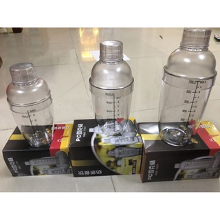 Bình lắc shaker nhựa 350ml, 530ml, 700ml | Bình pha chế cocktail shaker có vạch đen