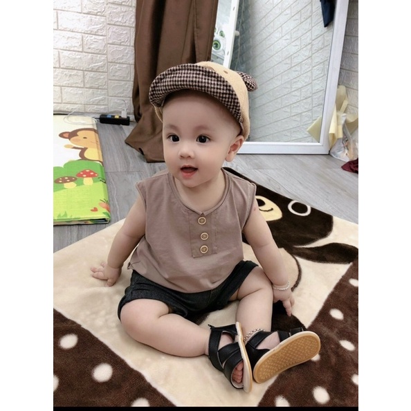 Bộ cotton 3 lỗ 3 cúc mát mẻ cho bé trai bé gái - B3C3L