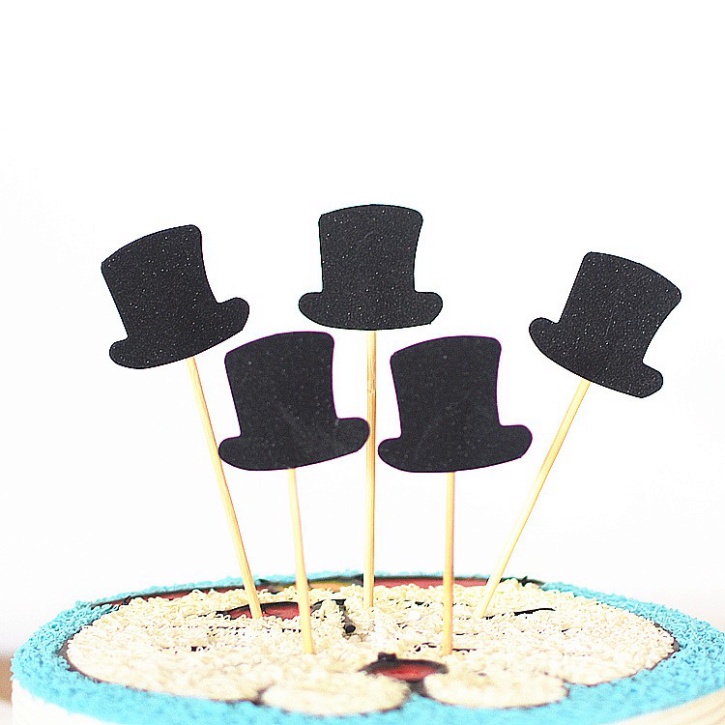 Set cắm sườn xám trang trí bánh kem, trang trí bánh sinh nhật