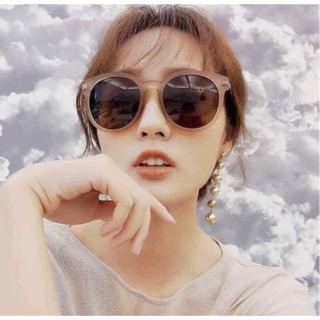 Kính râm Mắt tròn BROWN Thời trang Unisex
