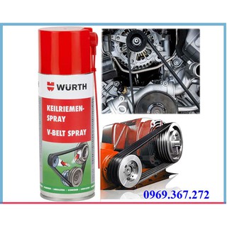 Dung dịch bảo dưỡng, làm mềm dây curoa ôtô, xe máy Wurth V-Belt Spray 400ml