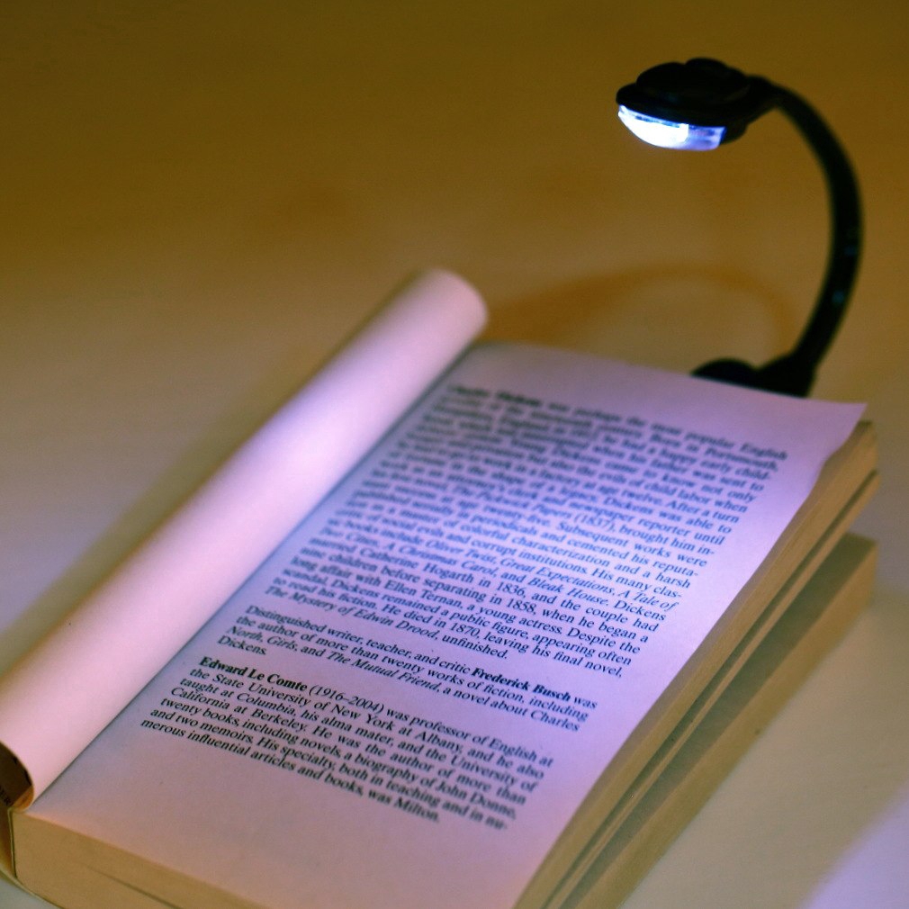 Flexible Clip On Lamp Mini LED Reading Light With On Off Switch