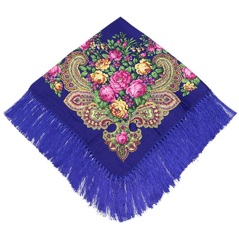 Khăn Choàng Nữ In Hoa Tua Rua Thời Trang