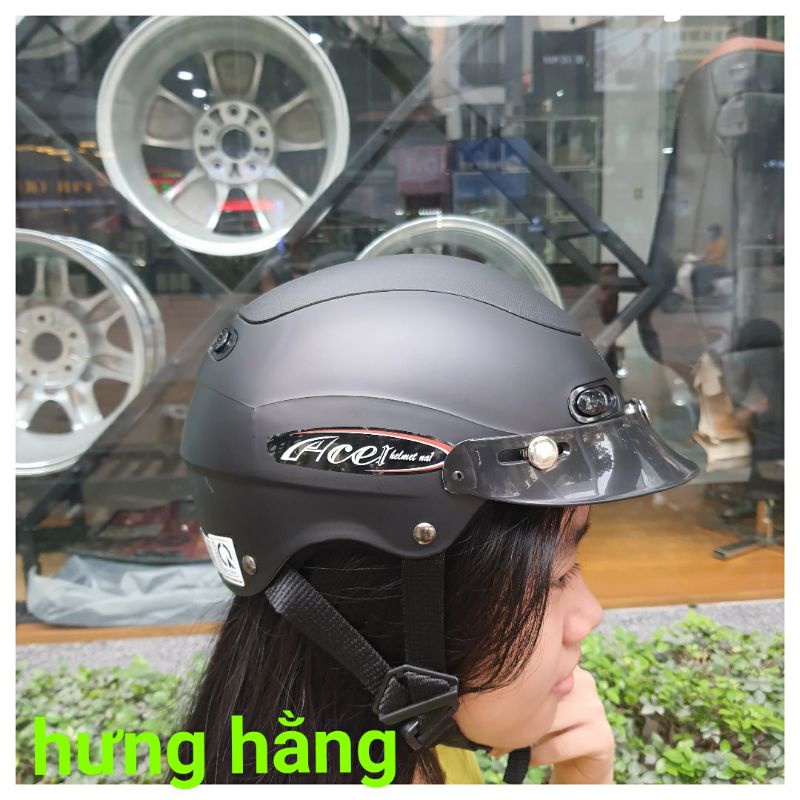 Mũ nón bảo hiểm nửa đầu không kính grs 102 trơn from ôm đầu sâu gáy