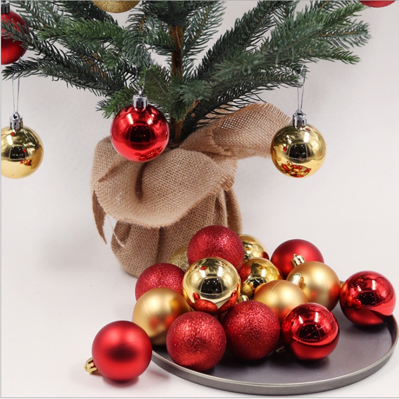 Set 36 trái châu 4cm trang trí cây thông Noel
