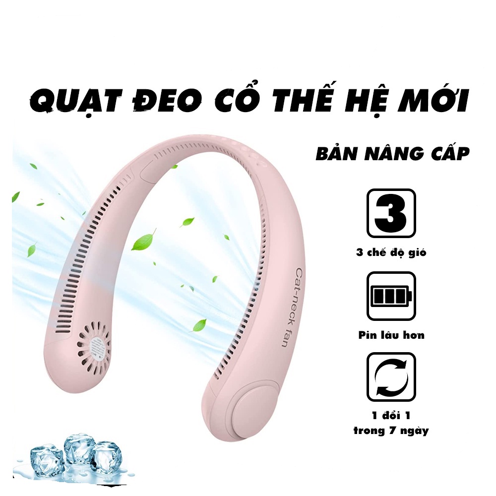 Quạt đeo cổ mini quạt gắn cổ không cánh cầm tay cao cấp tiện lợi SM2