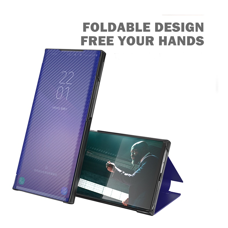 Ốp điện thoại TPU silicon mềm nắp lật mặt gương thông minh cho Samsung S10 S9 S8 Plus Note10 9 8