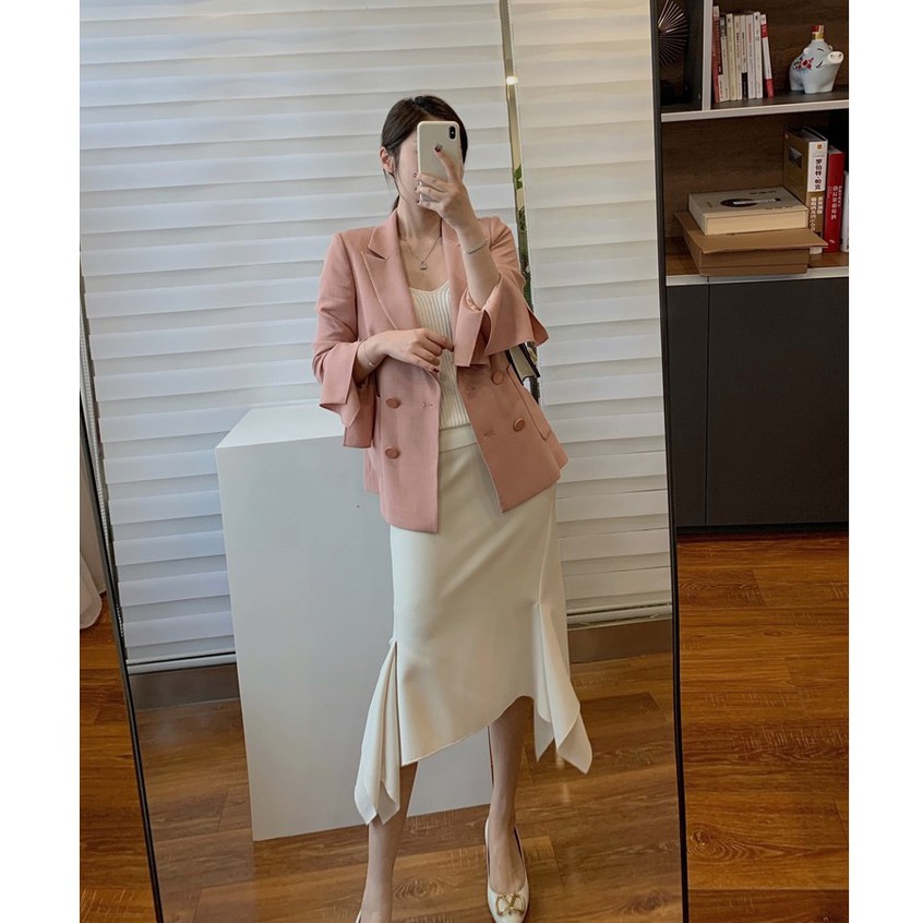 Áo Khoác Nữ Dáng Trung Vest Phong Cách Hàn Quốc Thanh Lịch - Kiểu Dáng Năng Động Trẻ Trung, Chất Vải Siêu Đẹp