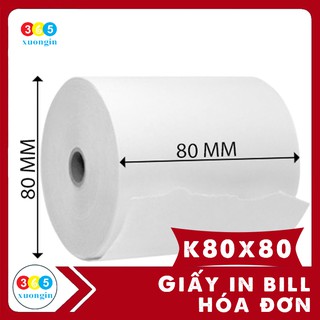 50 cuộn - 1 thùng Giấy in bill, in hóa đơn K80x80mm size đại