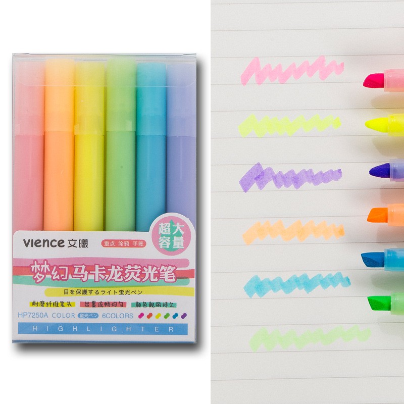 Bộ bút dạ quang 6 màu xinh xắn tiện dụng