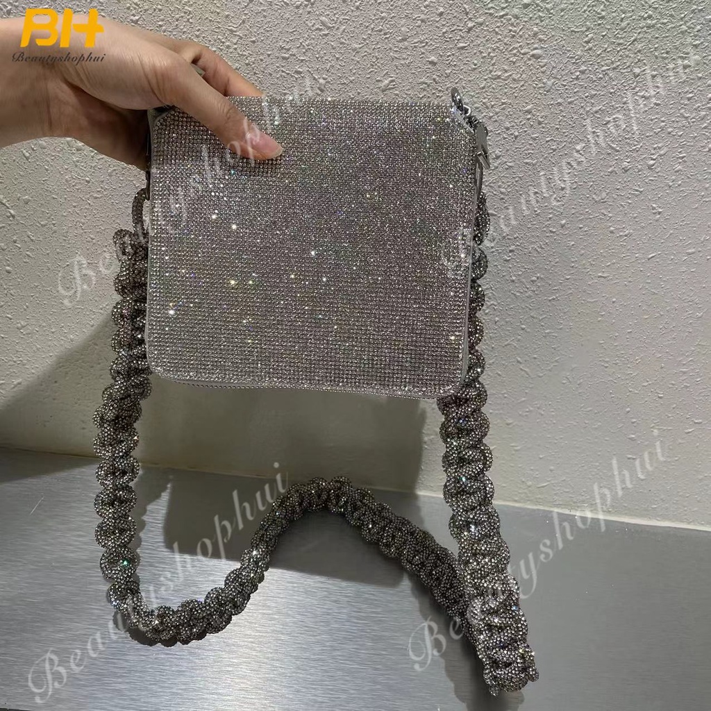 Túi Đựng Điện Thoại Đính Đá Giả Kim Cương Lấp Lánh Phong Cách Vintage