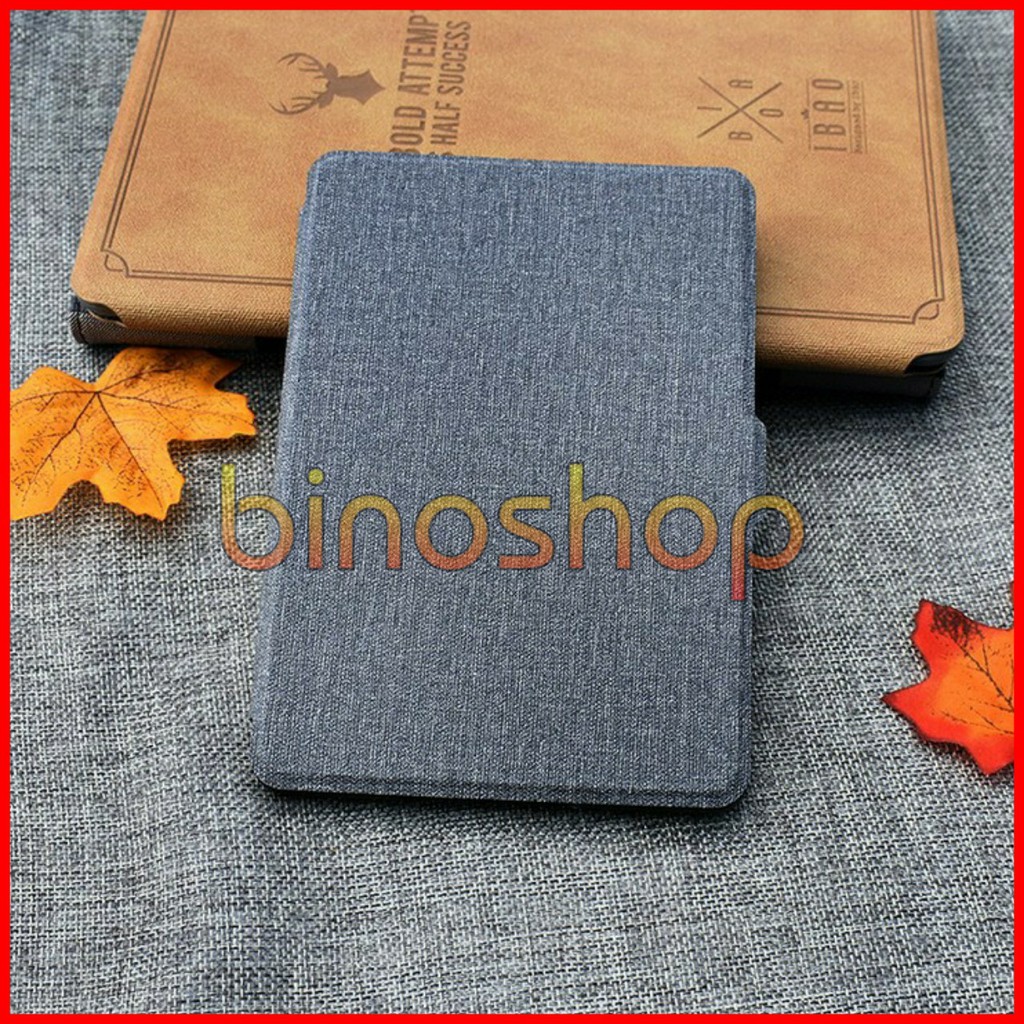 Bao da Kindle 8th (vân vải) (Tặng kèm dán màn)