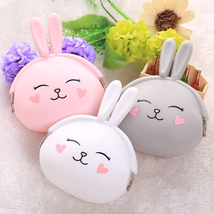 Ví Silicon Mini Hình Thỏ Hoạt Hình Dễ Thương Đựng Tiền Xu