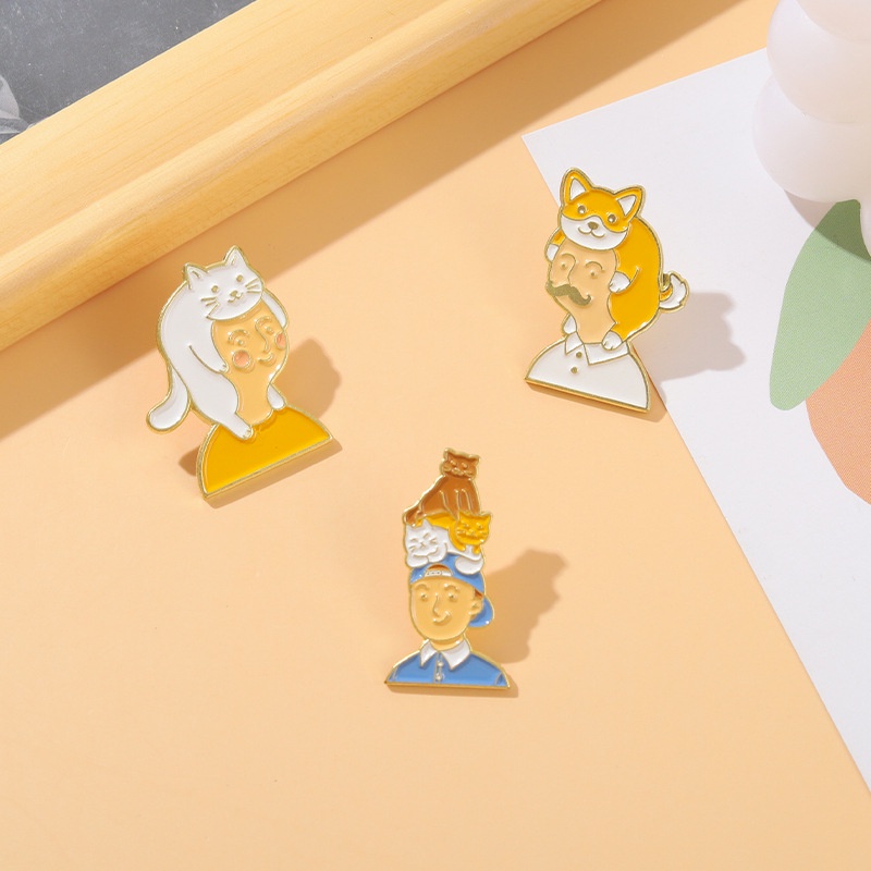 Huy Hiệu Cài Áo Kim Loại Hình Chó Corgi Dễ Thương