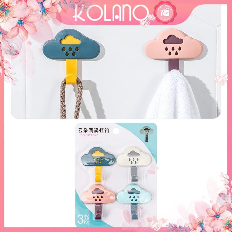 Móc dán tường KOLANO móc treo dán tường hình đám mây nhiều màu dính tường siêu chắc HG-001215