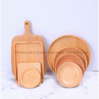 Phụ kiện chụp ảnh - Thớt gỗ trang trí chụp ảnh đồ ăn, decor nhà cửa, chất liệu gỗ ép dày dặn loại 1