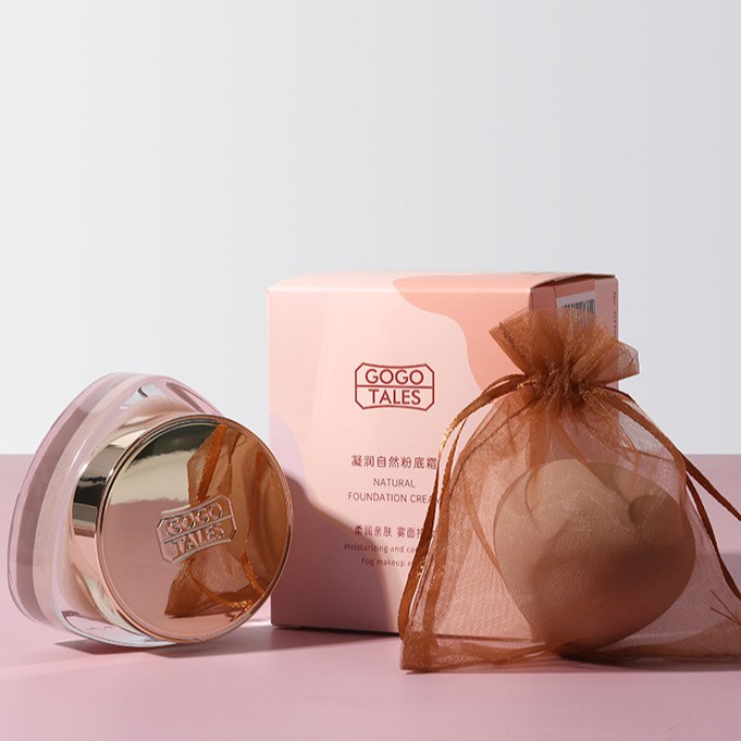 [ GOGO TALES ] Kem Nền Che Khuyết Điểm Lâu Trôi GOGOTALES Natural Foundation Cream GT198 Kèm Bông Phấn | BigBuy360 - bigbuy360.vn